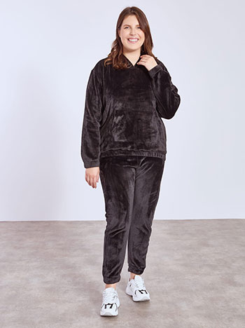 Σετ φόρμας fleece σε μαύρο