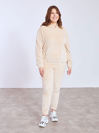 Σετ φόρμας fleece σε μπεζ