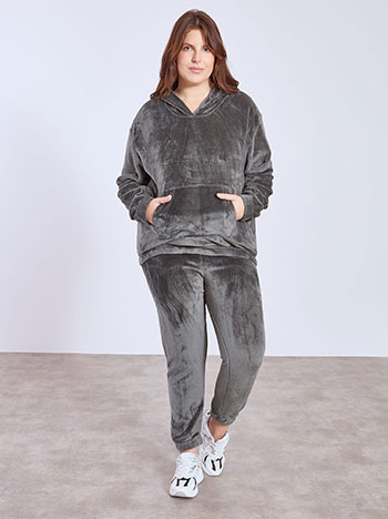 Σετ φόρμας fleece σε γκρι σκούρο