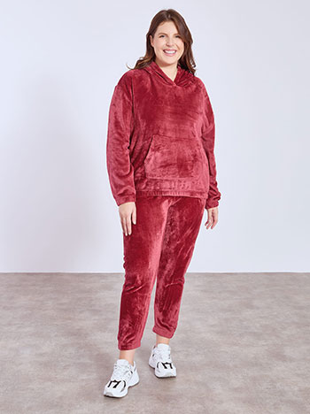 Σετ φόρμας fleece σε μπορντό