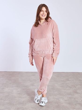 Tracksuit set fleece in dusty pink