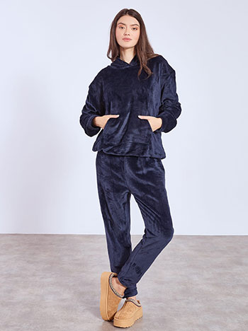 Σετ φόρμας fleece σε σκούρο μπλε