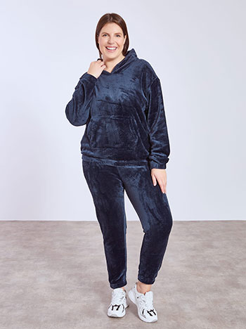 Tracksuit set fleece in dark blue
