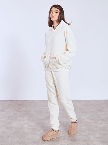 Tracksuit set fleece in off white