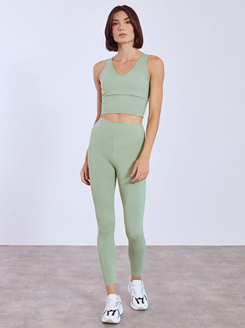 Leggings elastic high waisted in light green