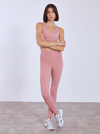 Leggings elastic high waisted in pink