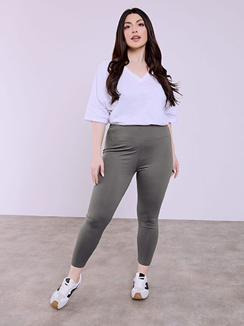 Leggings with raw hemline in dark grey