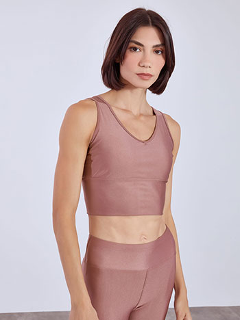 Crop top shiny in pink