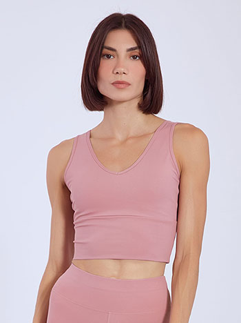 Crop top αθλητικό σε ροζ
