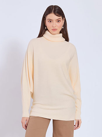 Ζιβάγκο ριπ με μανίκι νυχτερίδα σε εκρού