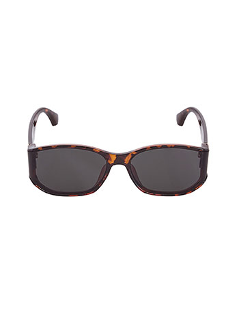 Sunglasses with metallic details in brown