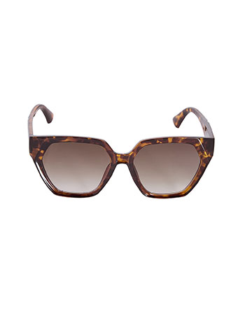 Sunglasses with polygonal lenses in brown