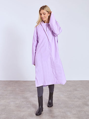 Αδιάβροχο μπουφάν με κουκούλα σε λιλά
