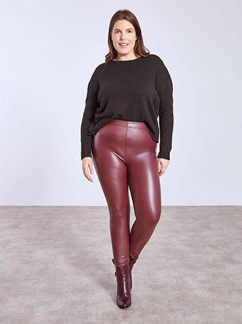 Κολάν δερματίνης με επένδυση σε μπορντό