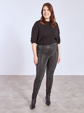 Κολάν με τύπωμα φίδι γυαλιστερό σε μαύρο