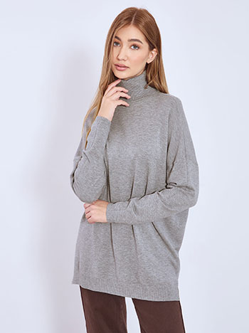 Ζιβάγκο ασύμμετρο με ανοίγματα στο πλάι σε γκρι