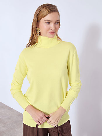 Ζιβάγκο πλεκτό μονόχρωμο σε κίτρινο ανοιχτό