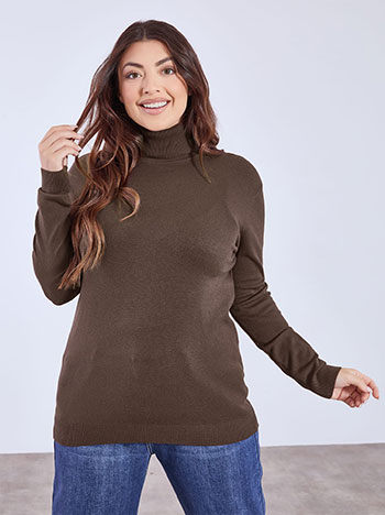 Turtleneck monochrome in dark brown