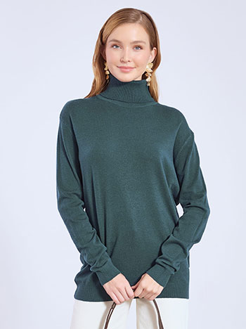 Turtleneck monochrome in teal