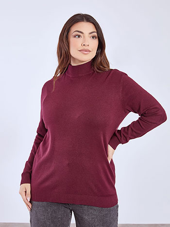 Sweater monochrome in wine red