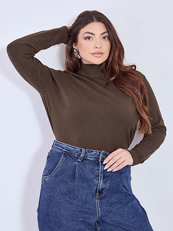 Sweater monochrome in dark brown