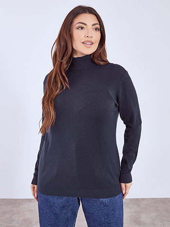 Πουλόβερ μονόχρωμο σε σκούρο μπλε