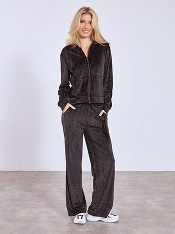 Set velvet with strass in black