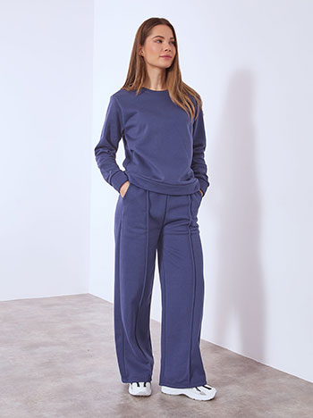Sweatshirt and sweatpants monochrome set in blue