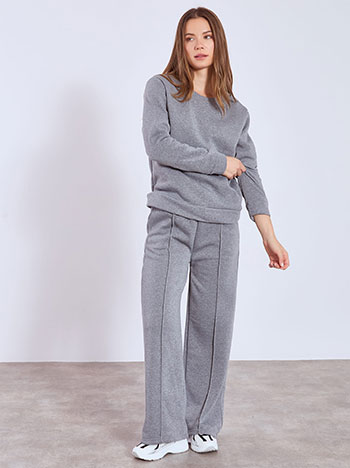 Sweatshirt and sweatpants monochrome set in grey