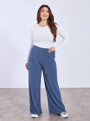 Wide leg trousers with soft touch in blue