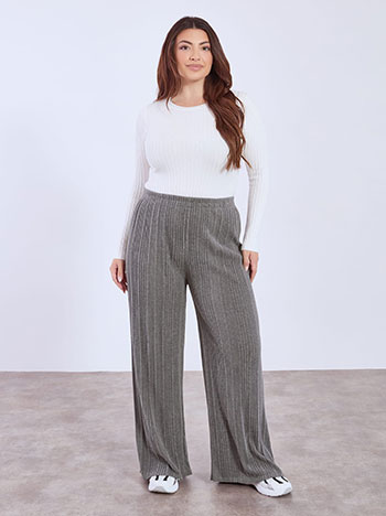 Παντελόνα ριπ με απαλή υφή σε γκρι σκούρο