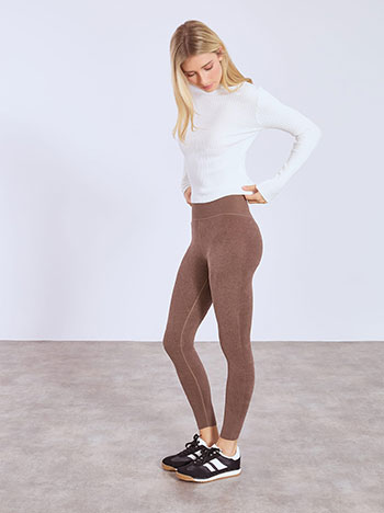 Κολάν fleece σε καφέ