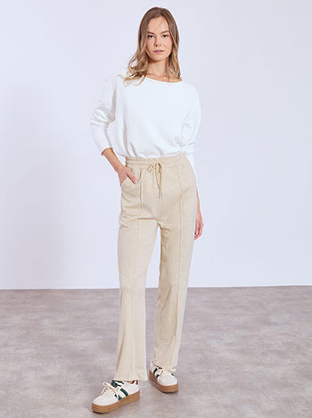 Παντελόνι με διακοσμητική ραφή σε μπεζ