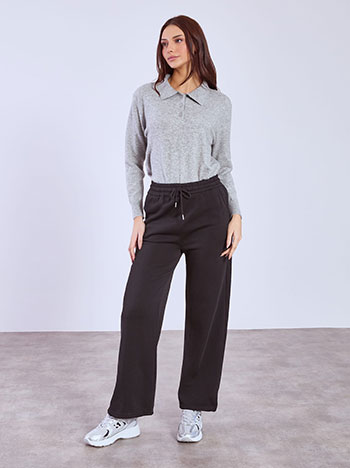 Παντελόνι φόρμας μονόχρωμο σε μαύρο