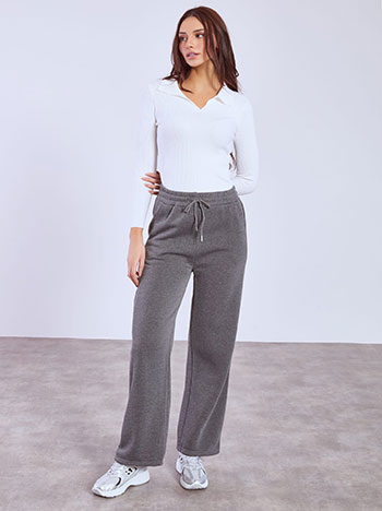 Παντελόνι φόρμας μονόχρωμο σε γκρι σκούρο