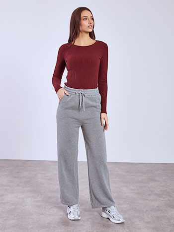 Παντελόνι φόρμας μονόχρωμο σε γκρι