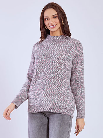 Sweater patterned in dark grey