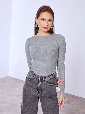 Sweater rib elastic in grey