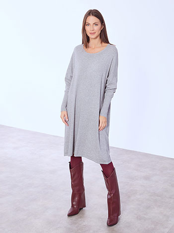 Dress knitted midi oversized in grey