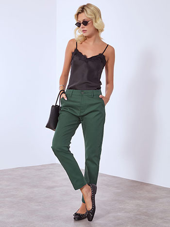 Office trousers chino in dark green
