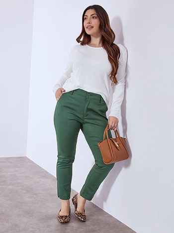 Office trousers chino in dark green