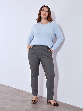 Παντελόνι γραφείου chino σε γκρι σκούρο