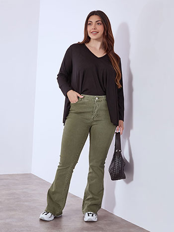 Jeans flare in light khaki