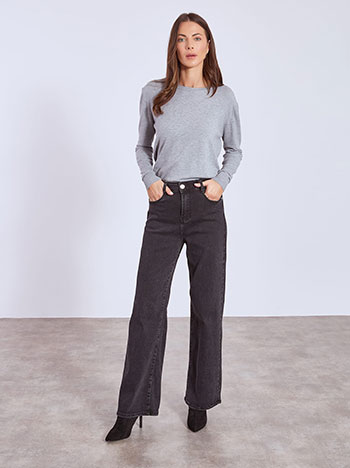 Jeans wide leg monochrome in black