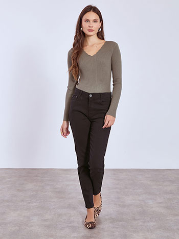 Παντελόνι με βαμβάκι σε μαύρο