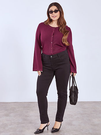 Παντελόνι με βαμβάκι σε μαύρο