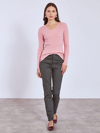 Trousers with cotton in dark grey