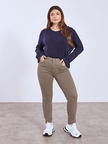 Trousers with cotton in light brown