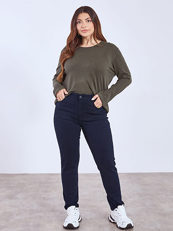 Trousers with cotton in dark blue