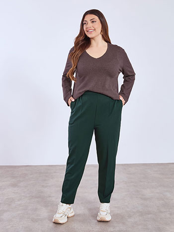 Trousers office in dark green